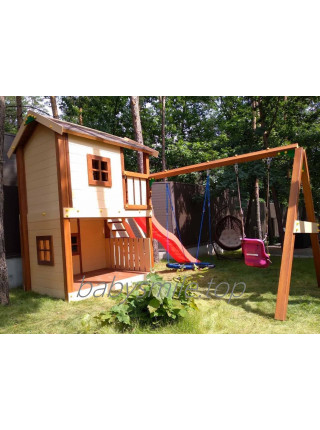 Дерев'яний майданчик Spielplatz - 27 з гойдалками